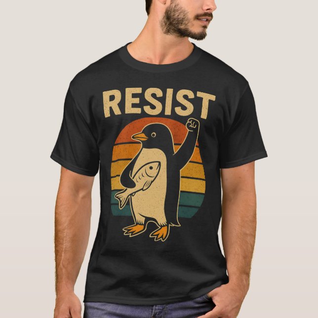 Funny Penguin Resistenguins protest mot Tari T Shirt (Framsida)