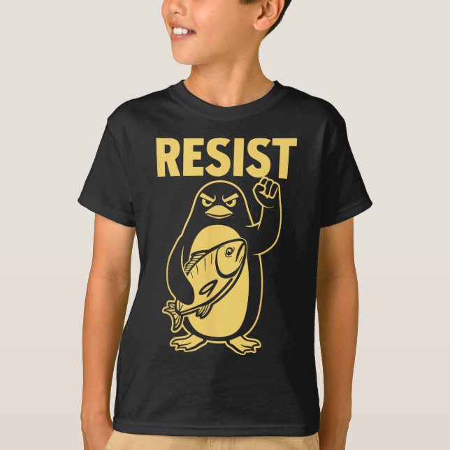 Funny Penguin Resistenguins protest mot Tari T Shirt (Framsida)