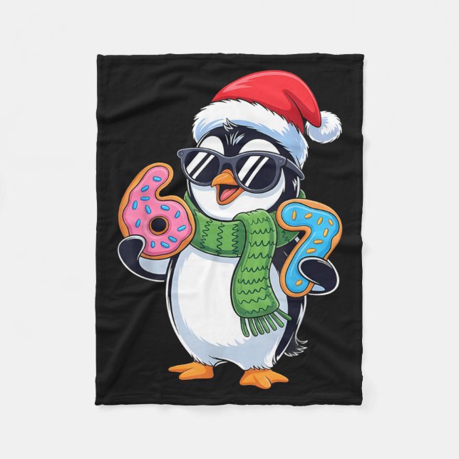 Funny Penguin Six Seven 67 Ice Cream Christmas Boy Fleecefilt (Framsidan)