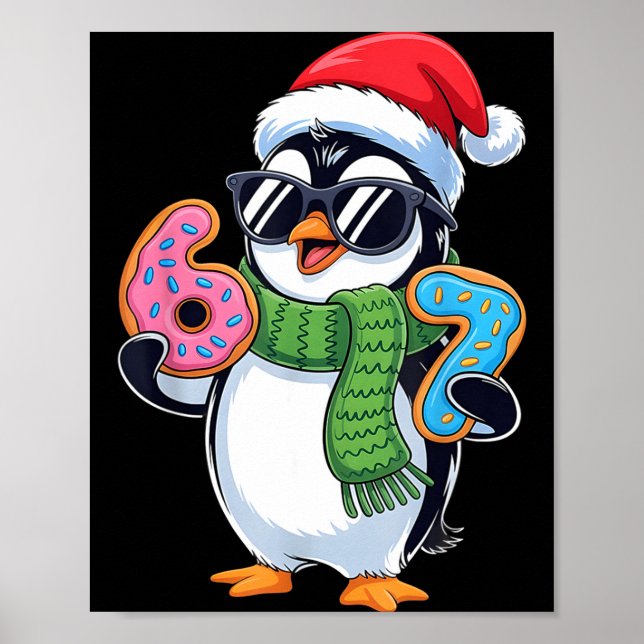 Funny Penguin Six Seven 67 Ice Cream Christmas Boy Poster (Framsidan)
