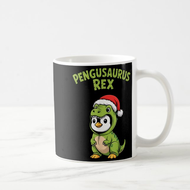 Funny Penguin T-rex Costume Christmas Kids Boys  Kaffemugg (Höger)