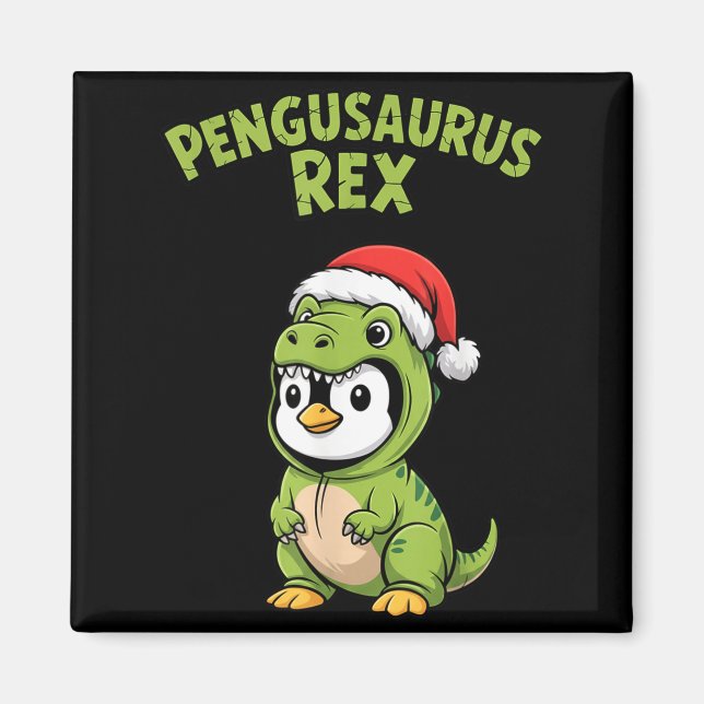 Funny Penguin T-rex Costume Christmas Kids Boys  Magnet (Framsidan)