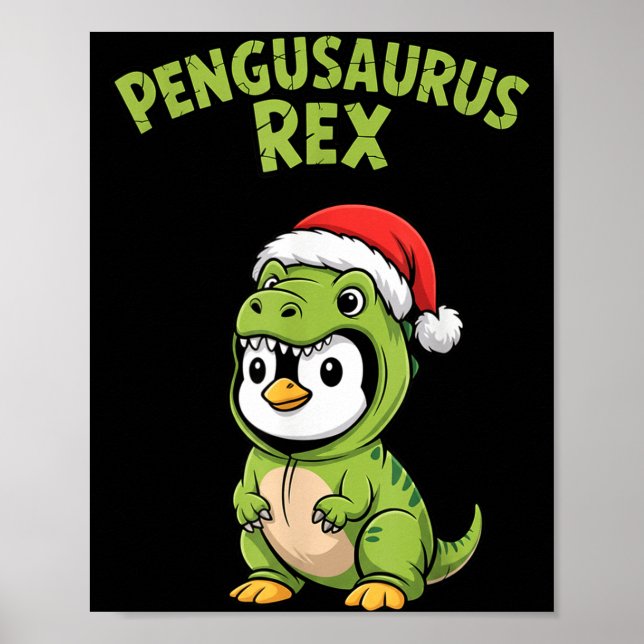 Funny Penguin T-rex Costume Christmas Kids Boys  Poster (Framsidan)