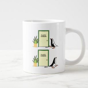 Funny Penguin Tecknad Cosmetic Plastic Surgeon Jumbo Mugg