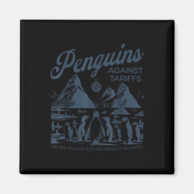Funny Penguins against Tariffs Heard Island Pengui Magnet (Framsidan)