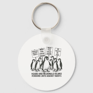 Funny Penguins against Tariffs Heard Island Pengui Nyckelring