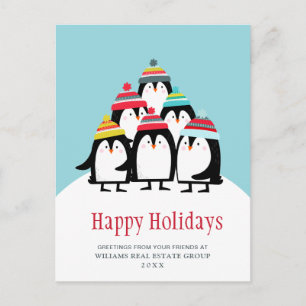 Funny Penguins jul Corporate Hälsning Vykort