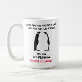 Funny Penguins Mugg, Gift för henne eller honom Kaffemugg