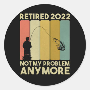 Funny Pension 2022 Manar Kvinnor pensionerade Fish Runt Klistermärke