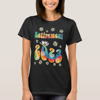 Funny Pension 2023 Rainbow Tie Dye Blommigt Retro T Shirt