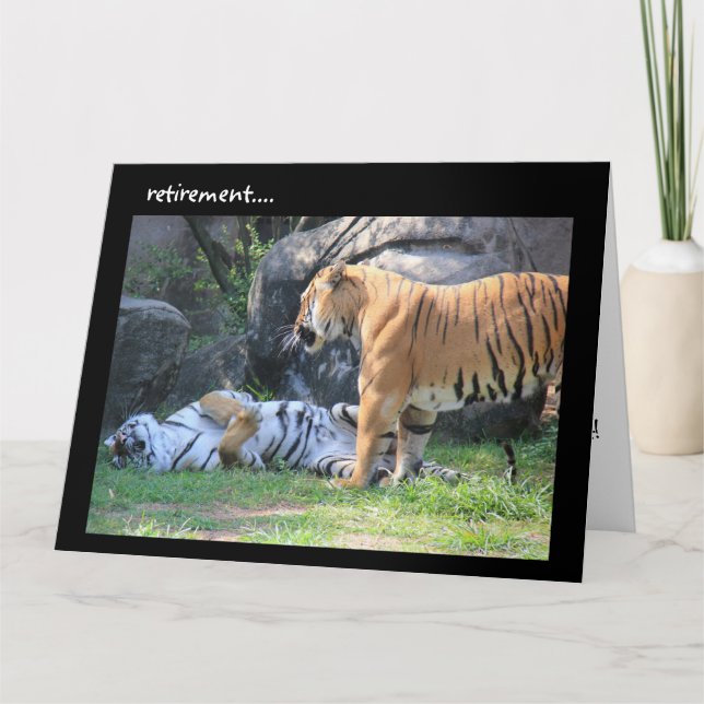Funny Pension Card, sovande tiger Kort (Framsida)