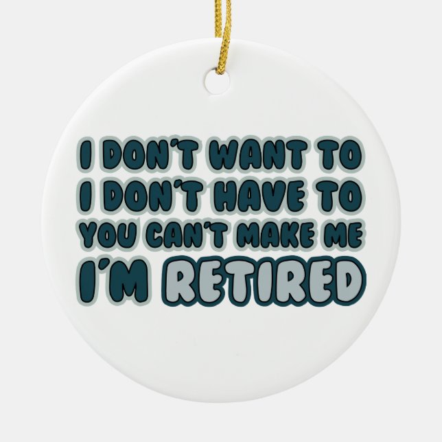 Funny Pension-citat Julgransprydnad Keramik (Framsidan)