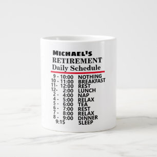 Funny Pension Daily Schedule Jumbo Mugg
