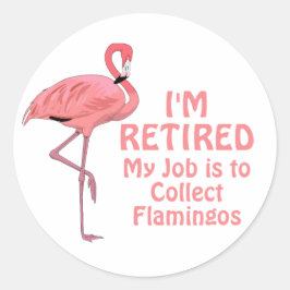 Funny Pension Flamingo Collector Runt Klistermärke