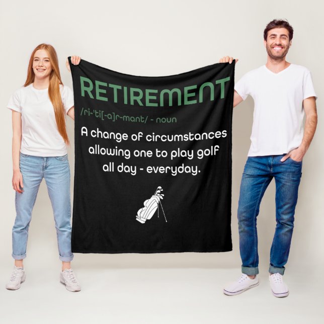 Funny Pension Golf - pensionerad Golfers Gift Fleecefilt (På plats)