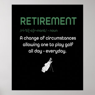 Funny Pension Golf - pensionerad Golfers Gift Poster