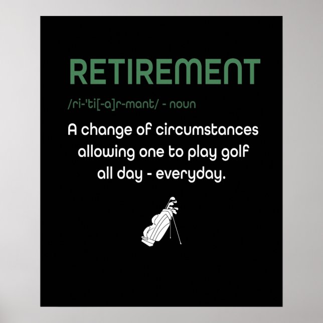 Funny Pension Golf - pensionerad Golfers Gift Poster (Framsidan)