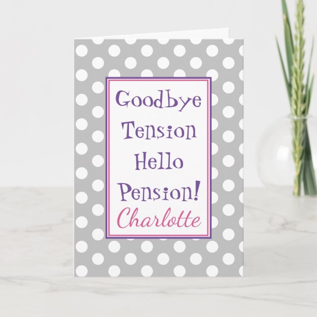 Funny Pension Hej-pensionskort Kort (Framsida)