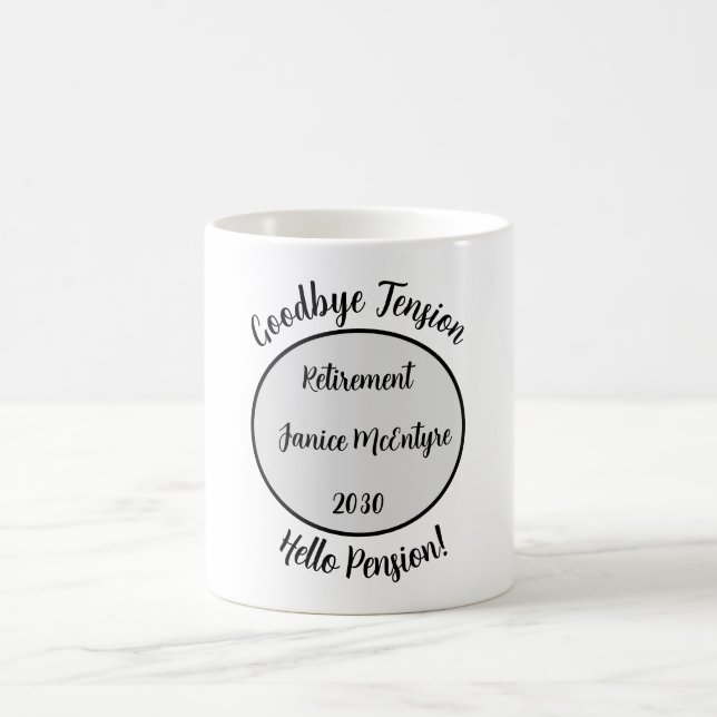 Funny Pension Humor, Pension Humourous Sayin Kaffemugg (Center)