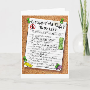 Funny Pension-kort - Grumpy Old Fart to Do List Kort