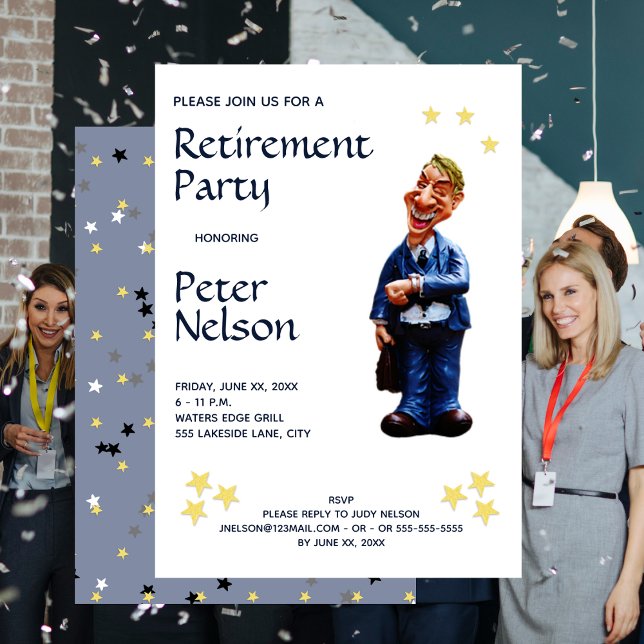 Funny Pension Party-arbetsplats Inbjudningar (Skapare uppladdad)