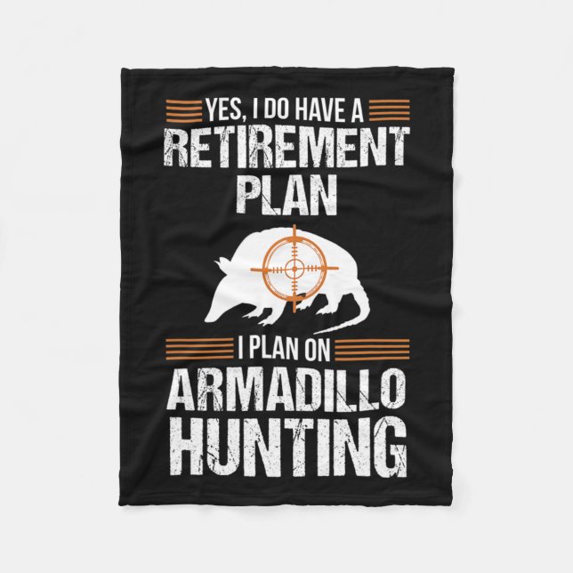 Funny Pension Plan Armadillo Possum Hunting Hun Fleecefilt (Framsidan)