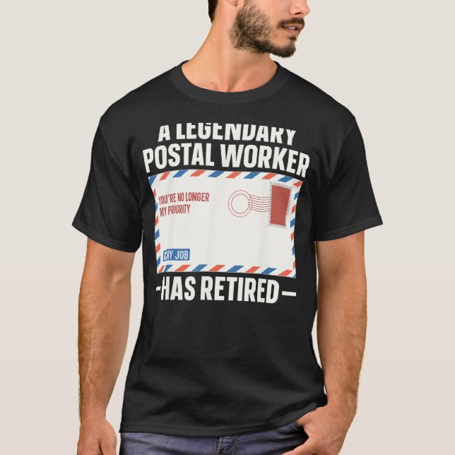 Funny Pension t shirt Legendary Retrött Postal (Framsida)