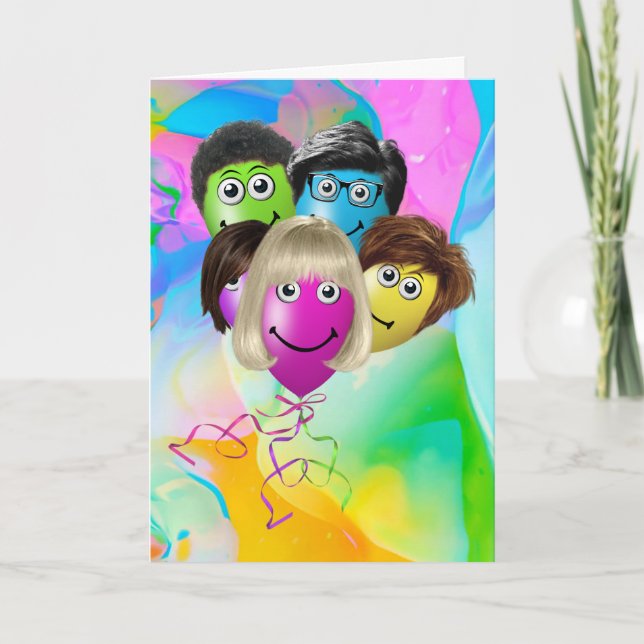 Funny People Birthday Balloons från gruppen Kort (Framsida)