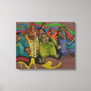 Funny people Graffiti Street art, riktig världskon Canvastryck