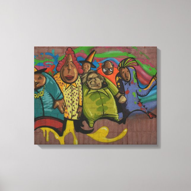 Funny people Graffiti Street art, riktig världskon Canvastryck (Framsida)