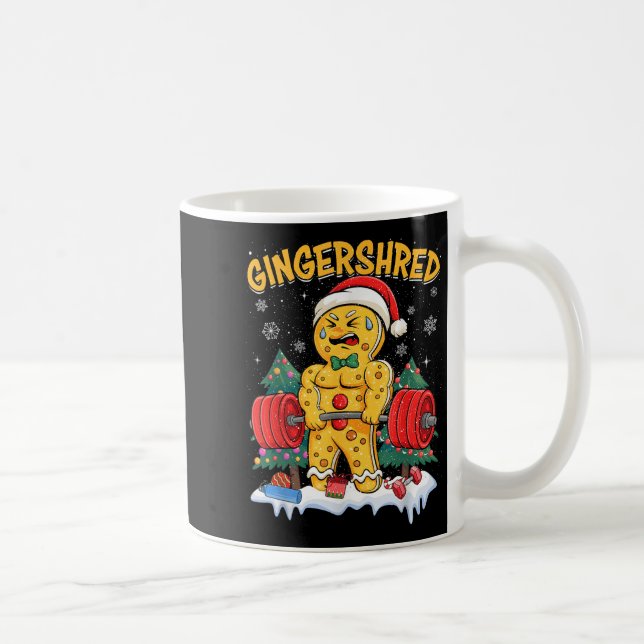 Funny Pepparkaksgubbe Gingershred Gym Bodybuilding Kaffemugg (Höger)