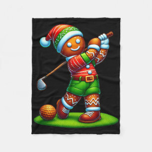 Funny Pepparkaksgubbe Golf-julen Womens Manar K Fleecefilt