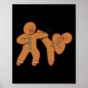 Funny Pepparkaksgubbe Karate Cookie Funny Christma Poster