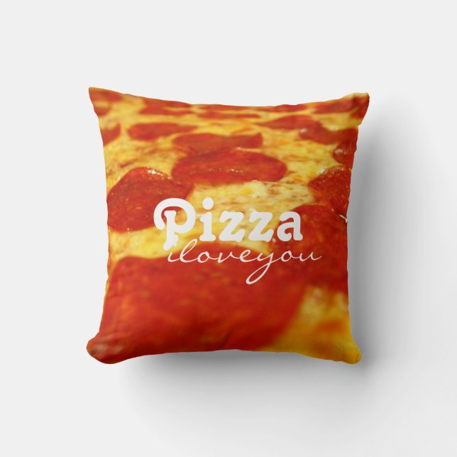 Funny Pepperoni Cheese Pizza Addict Fast Food Kudde (Framsida)