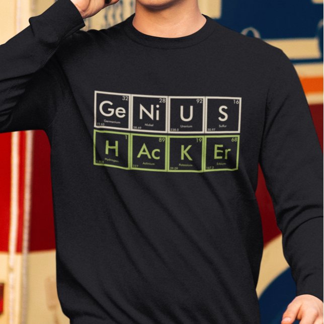 Funny Periodic Inslag Genius Hacker Lång Ärmad Tröja (Skapare uppladdad)