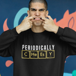 Funny Periodic Inslag periodiskt ost Lång Ärmad Tröja