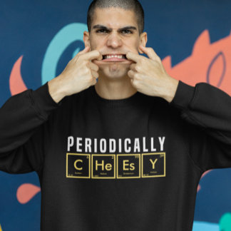 Funny Periodic Inslag periodiskt ost Lång Ärmad Tröja