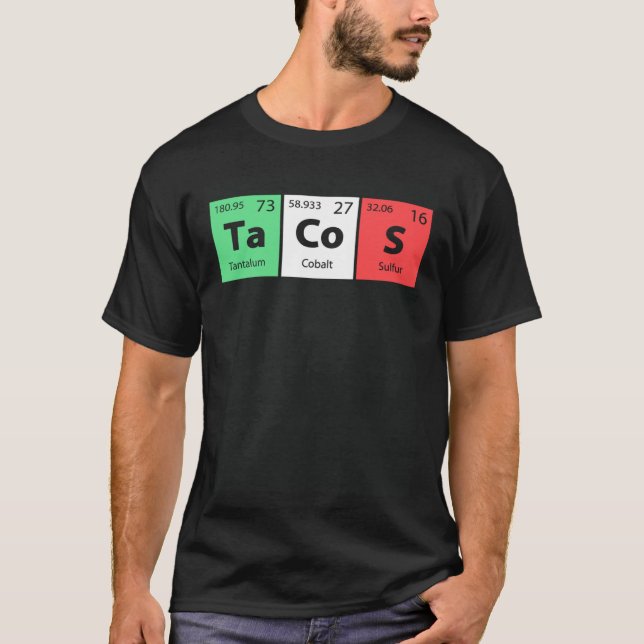Funny Periodic Table Tacos For Cinco De Mayo Celeb T Shirt (Framsida)