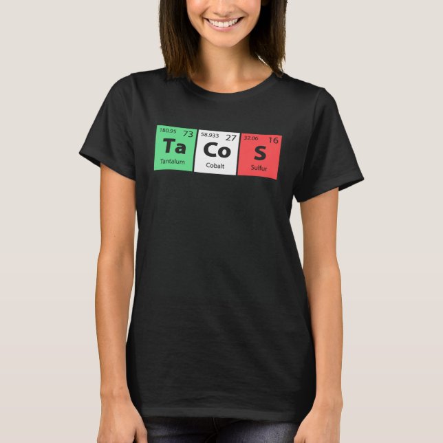 Funny Periodic Table Tacos For Cinco De Mayo Celeb T Shirt (Framsida)