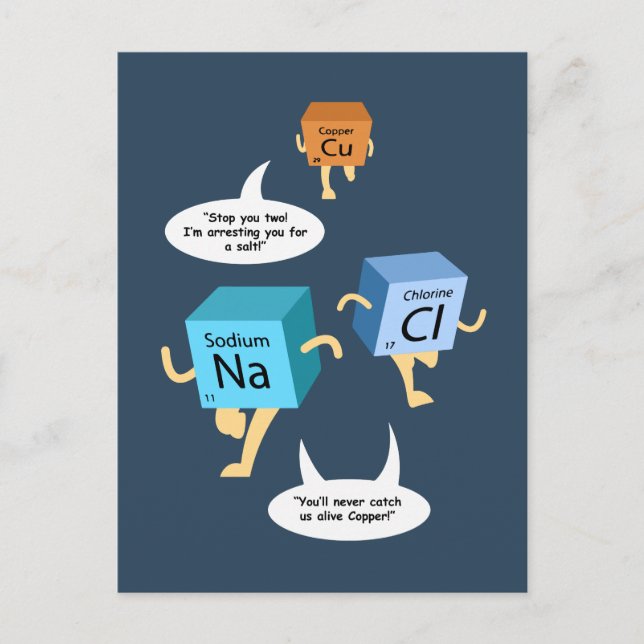 Funny Periodisk Bord-kemi Humor Vykort (Framsida)