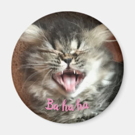 Funny Persian Cat Laughing Humous Grått Kitten Magnet