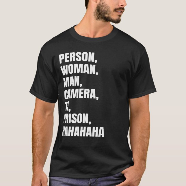 Funny Person, Woman, Man, Camera, TV, fängelset, H T Shirt (Framsida)
