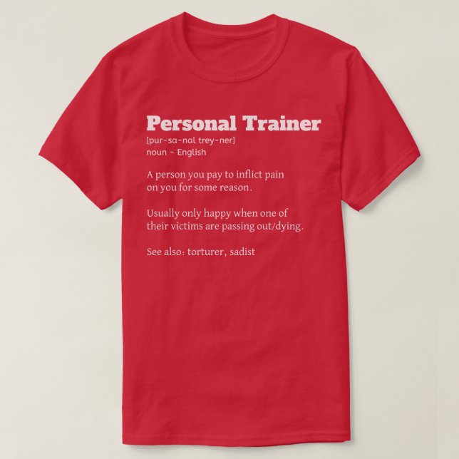 Funny Personal Trainer Definition Fitness Coach T Shirt (Design framsida)
