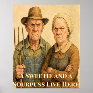 Funny Personalizable Selon and Sourpuss Art Poster