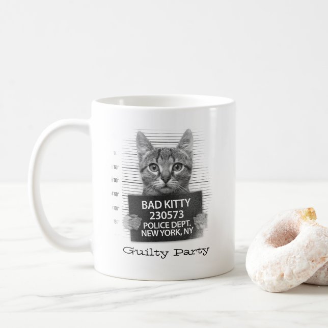 Funny Personalize Guilty Kattunge Kaffemugg (Med munk)