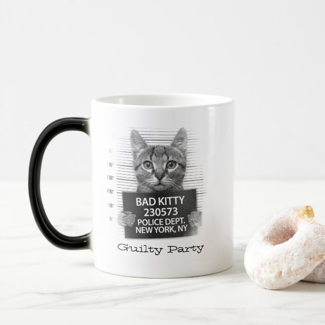 Funny Personalize Guilty Kattunge Magisk Mugg (Med munk)