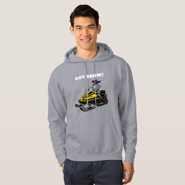 Funny Personalize Snowmobile Skeleton Rider Hoodie (Hel framsida)