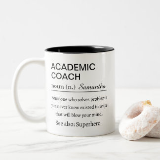 Funny Personalized Academic Coach Definition Två-Tonad Mugg