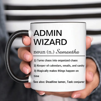 Funny Personalized Admin Wizard Definition Två-Tonad Mugg