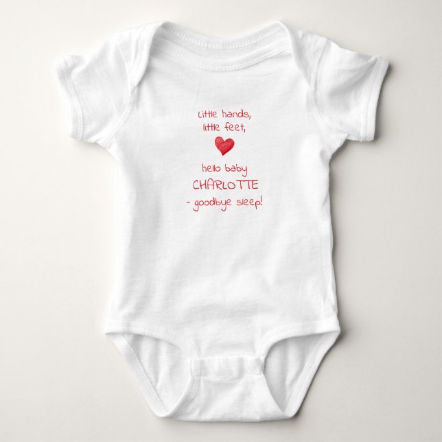 Funny Personalized Baby Gift, Hello Baby  T Shirt (Framsida)